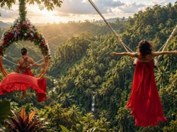 Jungle Swing Experience And Koi Pond Boat in Bali